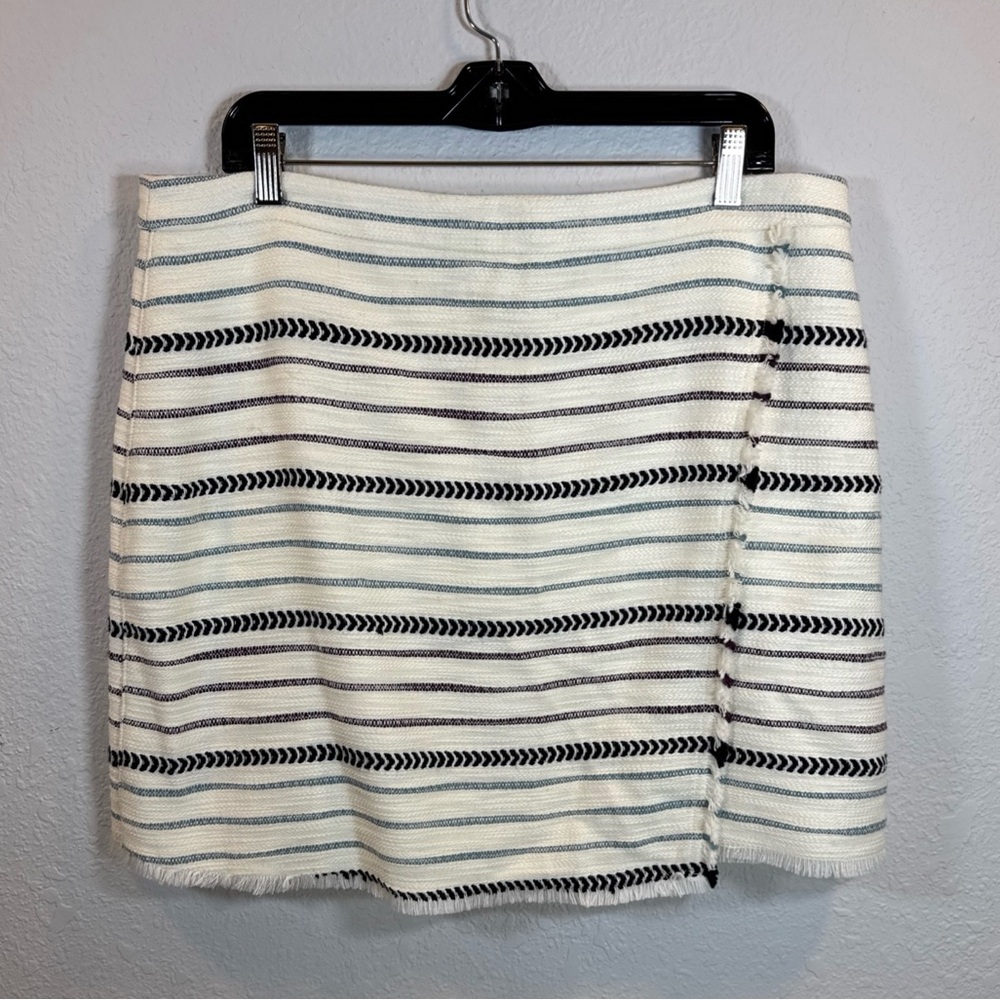 💕Loft Multicolor Striped‎ Wrap Skirt with Fringe